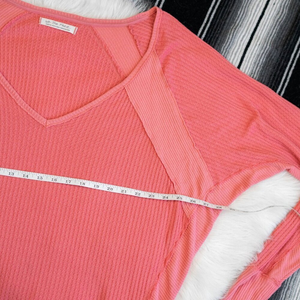 Free People Santa Clara Top Sz M Pink Knit Long Sleeve Oversized Sweatshirt - Picture 5 of 12